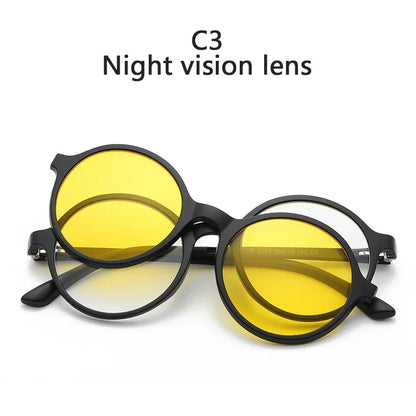 TR90 Frame Fashion Ladies Polarized Reading Sunglasses Magnetic Suction a Variety Clip Sets Mirror Night Vision Goggles Men