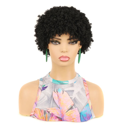 Synthetic Short Soft  Afro Kinky Curly Wigs for Black Women Glueless Black Wig  Hair Wigs Allure