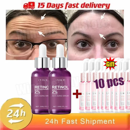 Retinol Remove Wrinkle Face Serum Lift Firming Anti Aging Fade Fine Lines Whitening Brightening Moisturizer Skin Care Cosmetics