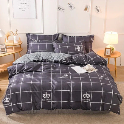 New Comfortable Soft Skin-friendly Cotton Aloe Vera Cotton Four-piece Set Active Cotton Bedding Sheet Quilt Cover