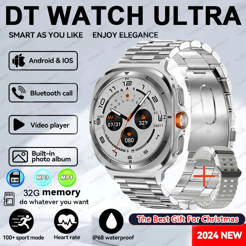 2025 New Watch 7 Ultra Smart Watch Men 32GB Memory 3D Video Display Sports SmartWatch GPS NFC Compass Blood oxygen Smartwatch