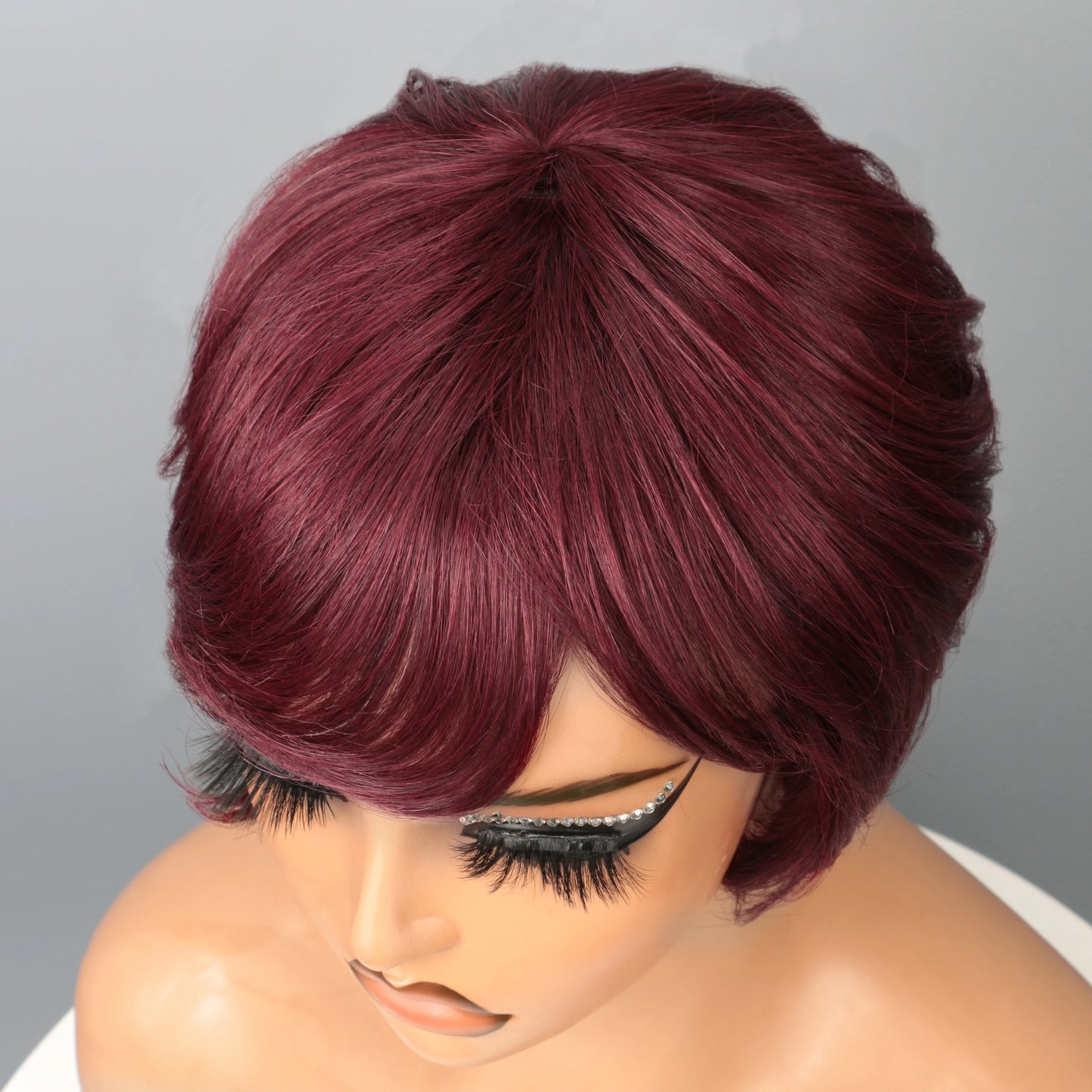 Short Bob Wig Human Hair for Black Women Pixie Cut wigs Human Hair Wig Glueless Wig None Lace Front Wig with Bangs