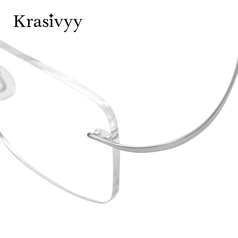 Krasivyy Round Rimless Glasses Frame Men Ultralight Myopia Prescription Eyeglasses Women Vintage Pure Titanium Optical  Eyewear