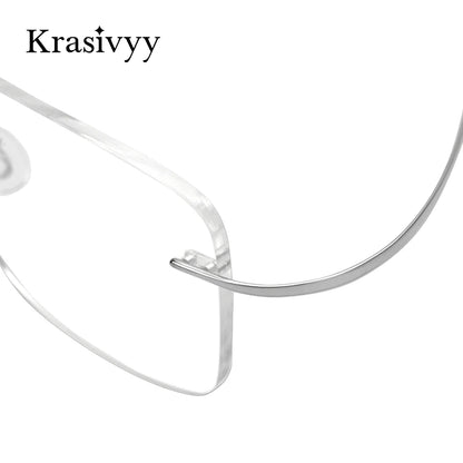 Krasivyy Round Rimless Glasses Frame Men Ultralight Myopia Prescription Eyeglasses Women Vintage Pure Titanium Optical  Eyewear