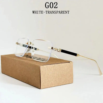 New 2024 Square Sunglasses Women Trendy Vintage Designer Rimless Sunglasses For Men Vacation Fashion Glasses Lentes De Sol Mujer