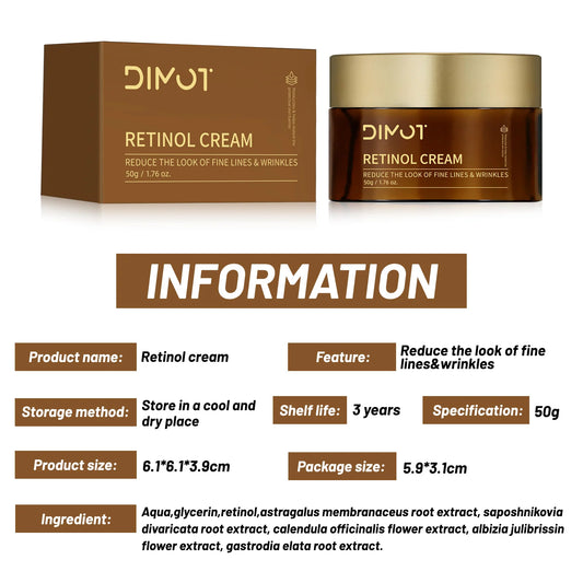 Dimot Retinol Face & Eye Cream Set Anti-Aging Moisturizer for Wrinkles Fine Lines & Dark Circles All Skin Types Hydrate & Repair