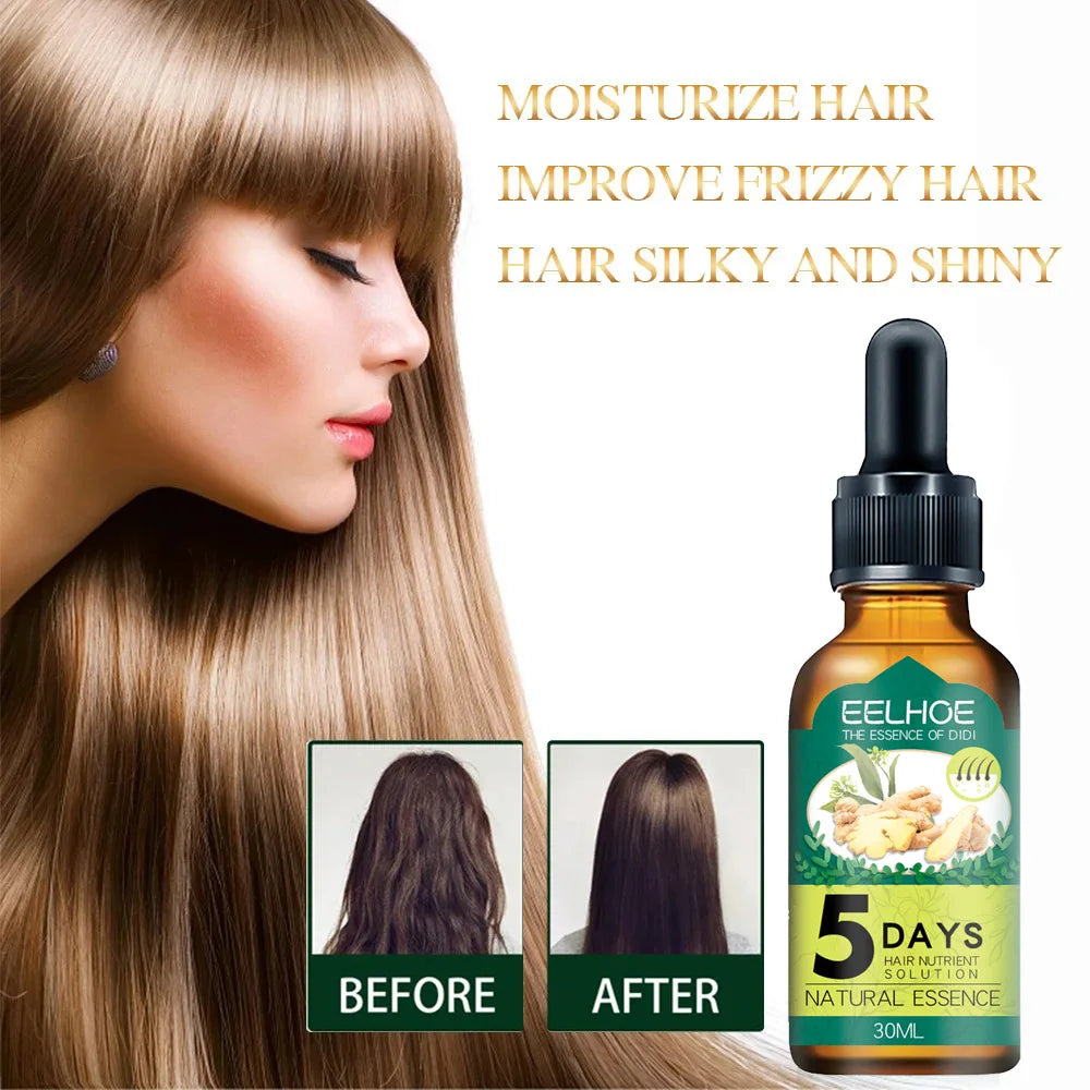 Fast Effective Growth Hair Essential Oil 5 Day Ginger Prevent Hair Loss Scalp Treatment Thicker Hair Care Products For Men Women