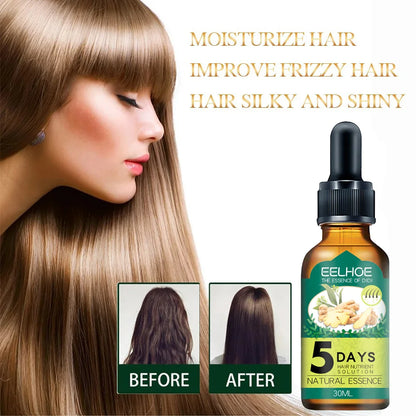 Fast Effective Growth Hair Essential Oil 5 Day Ginger Prevent Hair Loss Scalp Treatment Thicker Hair Care Products For Men Women