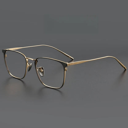 FIRADA Fashion Comfortable Square Eyeglasses Vintage Pure Titanium Eyewear Optical Prescription Glasses Frame For Men 30020-C