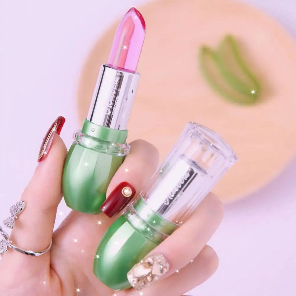 6-Color Moisturizing Aloe Vera Jelly Color Changing Lipstick Lasting Nutritious Lip Balm Gentle Magic Temperature Color Change