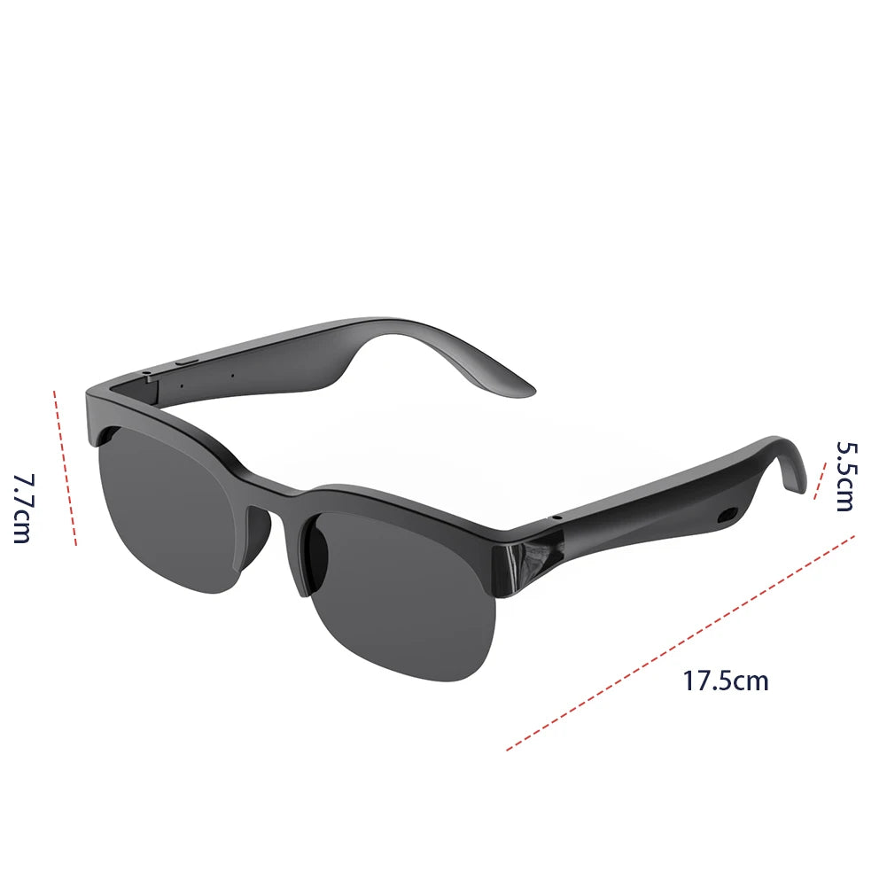 Smart Glasses with AI Translator Hands-Free Music & Calls BT Sunglasses UV Protection Audio Glasses for Men and Women