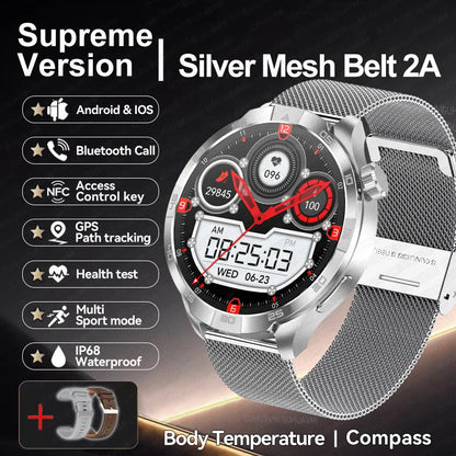 New NFC Bluetooth Call Smart Watch Men GPS Sports Fitness Watches 1.85" Heart Monitor IP68 Waterproof Smartwatch For Android IOS