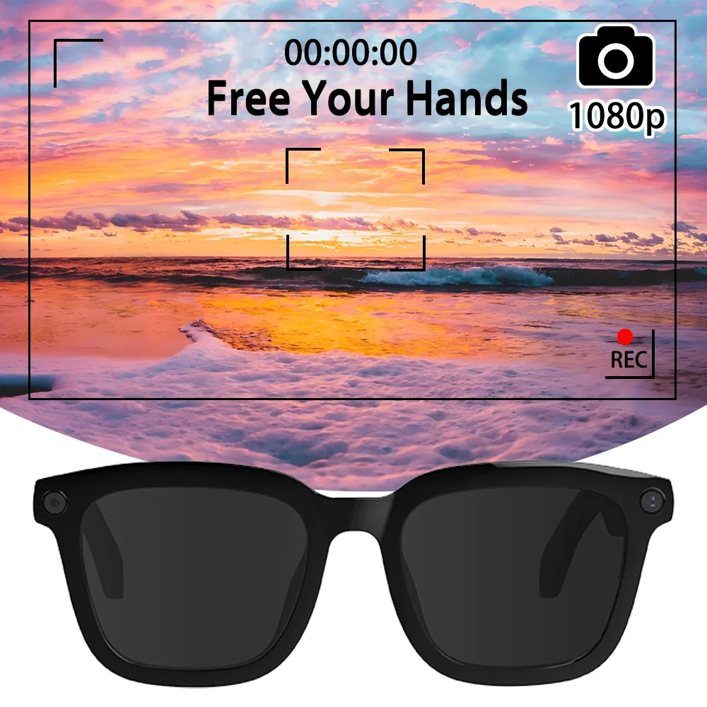 SENBONO 2025 AI Smart Glasses HD 1080P Camera Polarized Sunglasses Mini Camera Video Recorder 5MP Camera | Real-Time Translation
