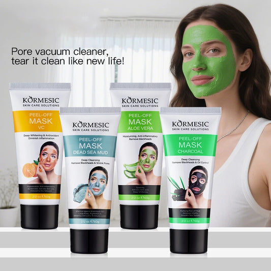 Bamboo Charcoal Black Cleansing Mud Mask to Clean Pores, Peel-Off Mask to Moisturize the Face, Deep Clean the Face, Fine Pores,