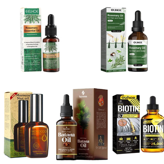 Batana Rosemary Mint Scalp Hair Strengthening Oil Biotin Essential Oils Nourishing Treatment Split End Dry For All Type HairCare