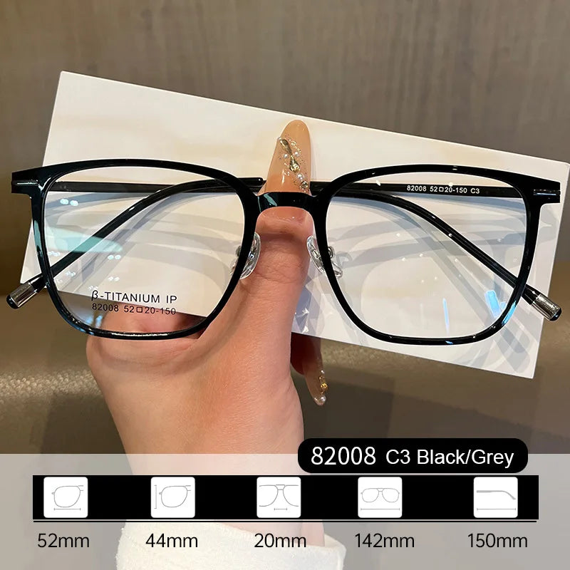 Ultralight TR90 β-Titanium Square Optical Frame for Women Flexible Anti-Slip Plastic Glasses for Daily Wear & Business Casual