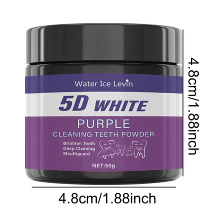 Purple Teeth Cleaning Powder - No Sulfuric Acid, Deep Cleansing and Polishing, Whitens Teeth Within 5 Days, Portable Daily Use and Travel