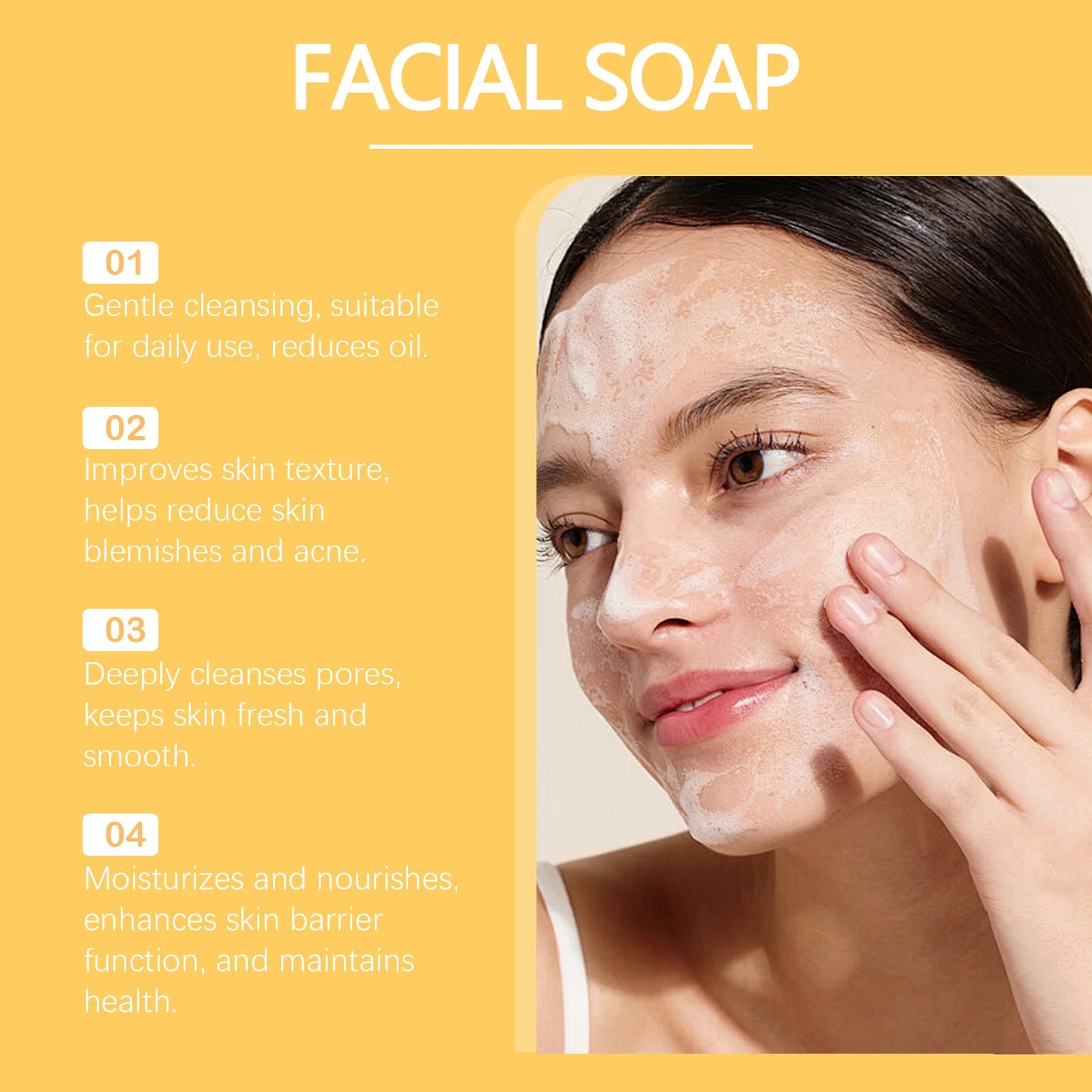 Acne Remover Soap Cleansing Oil Control Shrink Pores Brightening Smoothing Glow Moisturizing Anti Blackhead Pimples Facial Soap