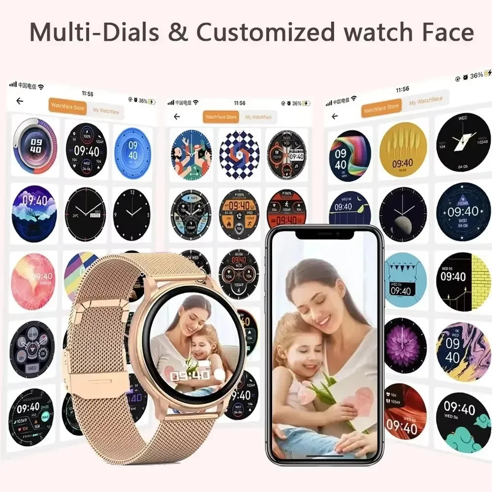 New Bluetooth Call Smart Watch Women Custom Dial Steel Watches Men Sports Fitness Tracker Waterproof Smartwatch For Android IOS