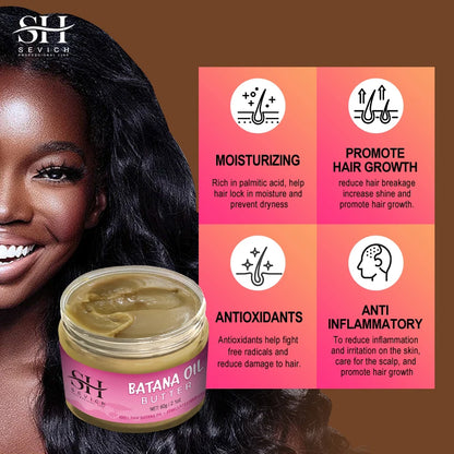 100% Batana Hair Fast Growth Oil Set African Crazy Traction Alopecia Batana Hair Mask Anti Hair Break Hair Regrowth Treatment