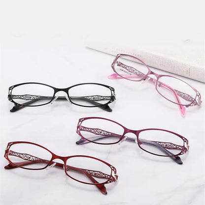 Women Prescription Optical Eyeglasses Frames with Golden Hollow Out Eyeglasses Frame With Flower Female Spectacle Eyewears 3038
