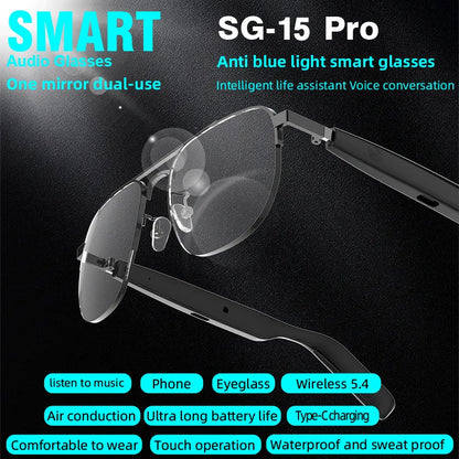 SG-15 Portable Outdoor Glasses Smart Music Sunglasses Earphones Wireless Bluetooth Headphone Hands-free Call Glasses For Driving