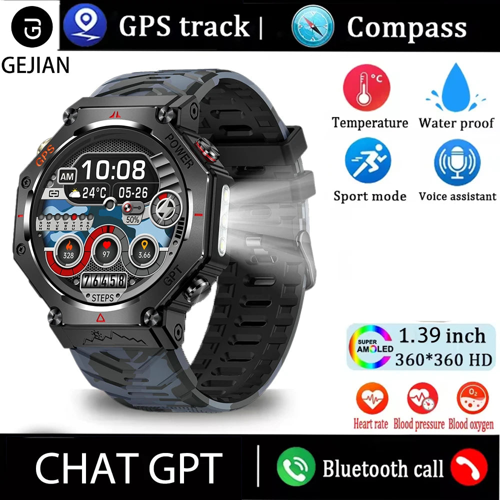 New GPS Smartwatch 1.39'' AMOLED Display 100 Sports Modes Voice Calling Smart Watch Men Women Military Grade Toughness Watches