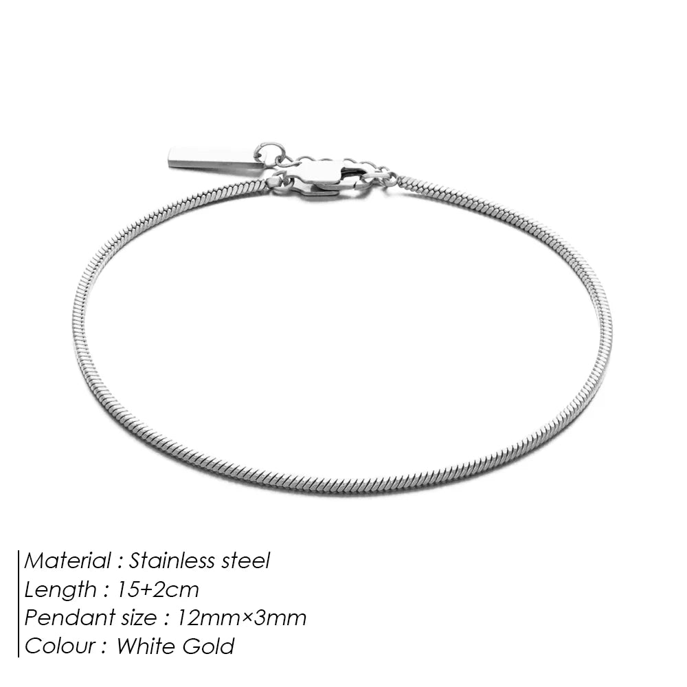 eManco 1.5MM Square chain Bracelet Men's Titanium steel Bracelet simple  Simple new Jewelry Wholesale direct Marketing