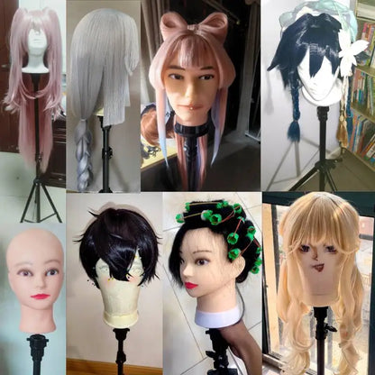 Wig Stands Female Mannequin Head with Tripod Stand Model Practical Dummy Foam Head Lightweight Durable Portable Wig Head