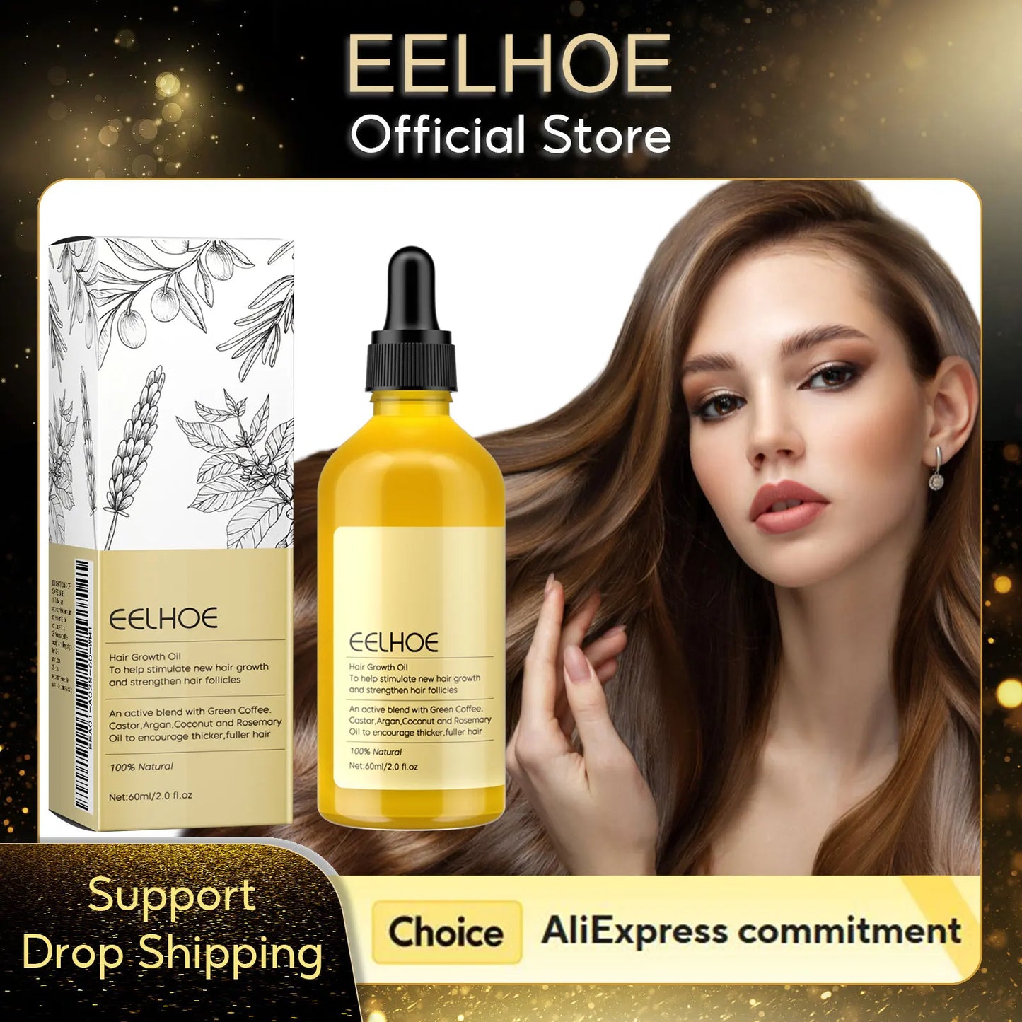 EELHOE Rosemary Oil Grows Hair Loss Treatment Bald Head Hair Regrowth Moisturizing Hair Scalp Massager Rosemary Essential Oil