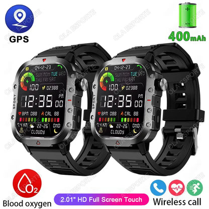 New Military GPS Smart Watch Men Flashlight Waterproof Outdoor Sport Tracker Bluetooth Call Smartwatch Man Women For Android IOS