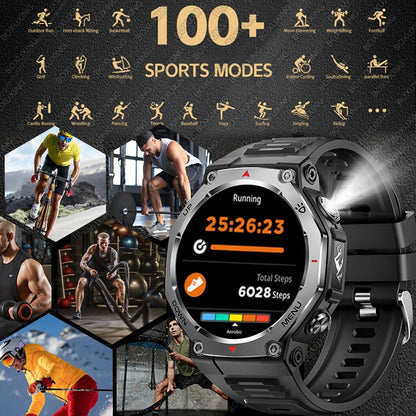 New Military Outdoor Sports Smart Watch Men GPS Motion Track 5 ATM Waterproof Heart Rate HD Bluetooth Call Smartwatch For Xiaomi