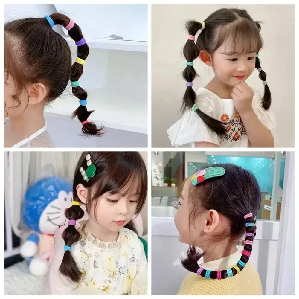 20/50/100Pc Elastic Hair Bands Girls Hair Accessories Mini Colorful Nylon Headband Kids Ponytail Holder Scrunchie Ornaments Gift