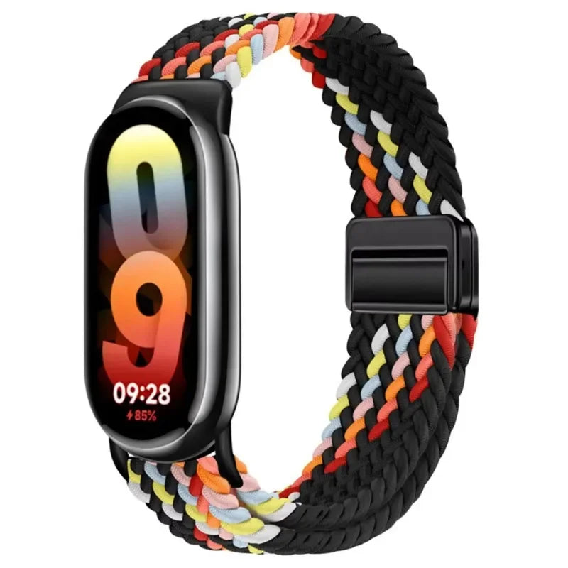 Adjustable Nylon Strap for Xiaomi Mi Band 10/9 Magnetic clasp bracelet Accessories for Xiaomi Mi Band 8/mi 9/10 Smart Watch Belt