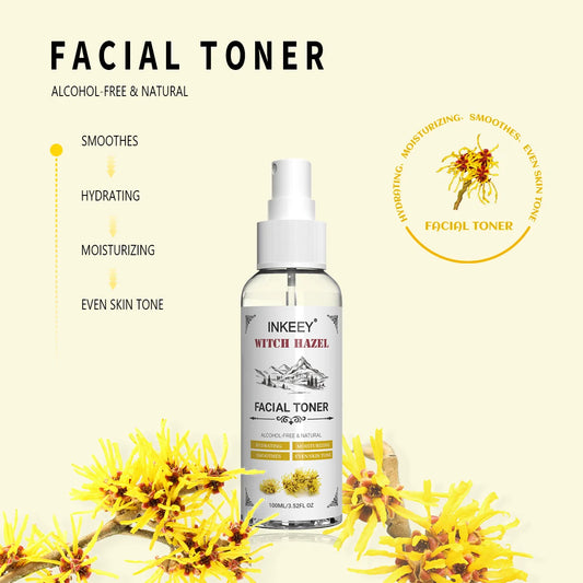 Summer Witch Hazel Toner - Refreshing, Pore Minimizing, with Aloe Vera, Rose Water, for Balanced & Hydrated Skin, Suitable for A
