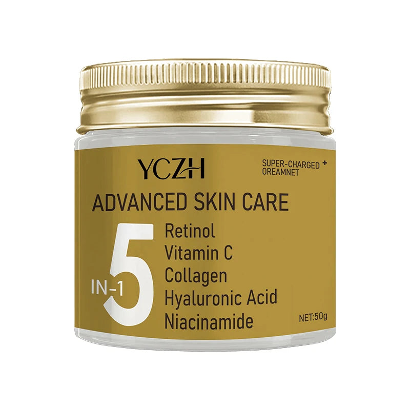 5 in 1 Instant Lifting Advanced Cream, Containing Retinol, Vitamin C, Collagen, Hyaluronic Acid, and Niacinamide, Tightens the Skin, Suitable for All Skin Types, Unisex, Elegant Packaging Design, Advanced Formula