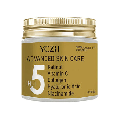 5 in 1 Instant Lifting Advanced Cream, Containing Retinol, Vitamin C, Collagen, Hyaluronic Acid, and Niacinamide, Tightens the Skin, Suitable for All Skin Types, Unisex, Elegant Packaging Design, Advanced Formula
