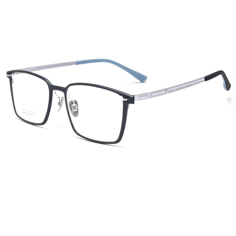 TFTB Ultra-light Pure Titanium Men's Square Eyewear Business Fashion Aluminum Magnesium Optical Prescription Glasses Frame 144mm