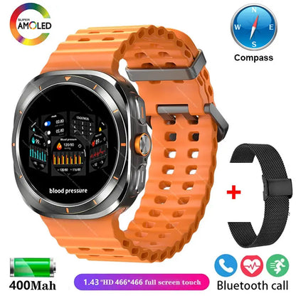 2025 New Watch Ultra Official Original Smartwatch 47mm AMOLED ChatGPT GPS NFC Compass Clock Bluetooth Call Smart Watch Men Women