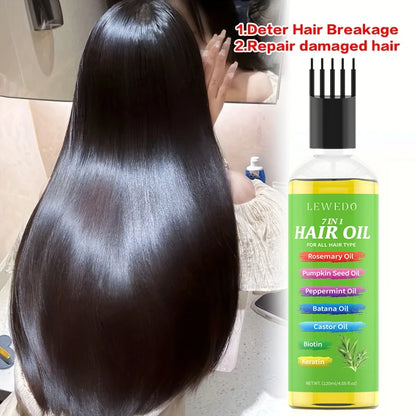 7 In 1 Hair Oil For All Hair Type Rosemary Batana Hair Growth Oil Keratin Biotin Castor Oil Hair Care Oil Beauty Health Product