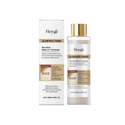 Glow Brightening Rice Essence Moisturizing Nourishing Even Skin Tone Improves Dullness Oil-Control Brightening Serum Skincare