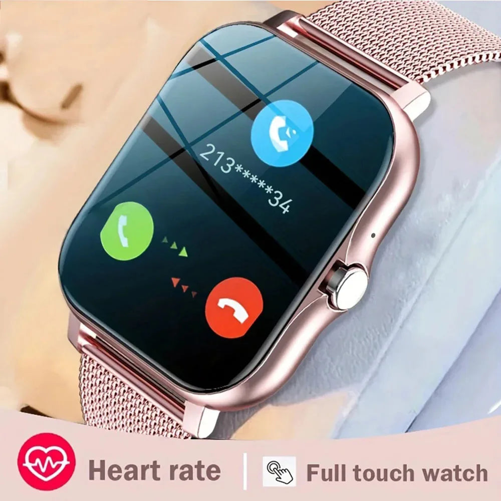 Fashion Bluetooth Calls Smartwatch 1.83 Inch Touch Screen Heart Rate Blood Oxygen Sleep Monitor Waterproof Smart Watch Women Men