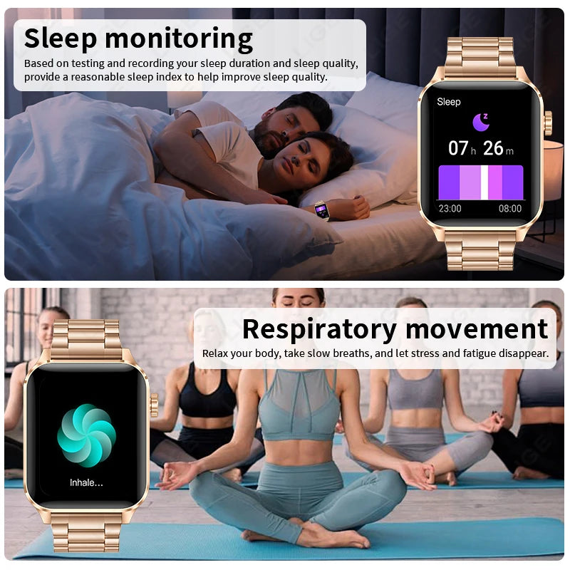 LIGE New Bluetooth Call Smart Watches Women Wrist Watch Sports Fitness Watches IP68 Waterproof Smartwatch For Android iOS iPhone