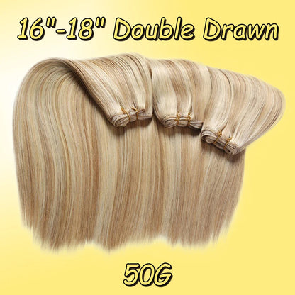 Yelo Highlight Blonde Human Hair Weft Double Weft Hair Bundles Sewing In Hair Weaves Real Human Hair Extension For Salon