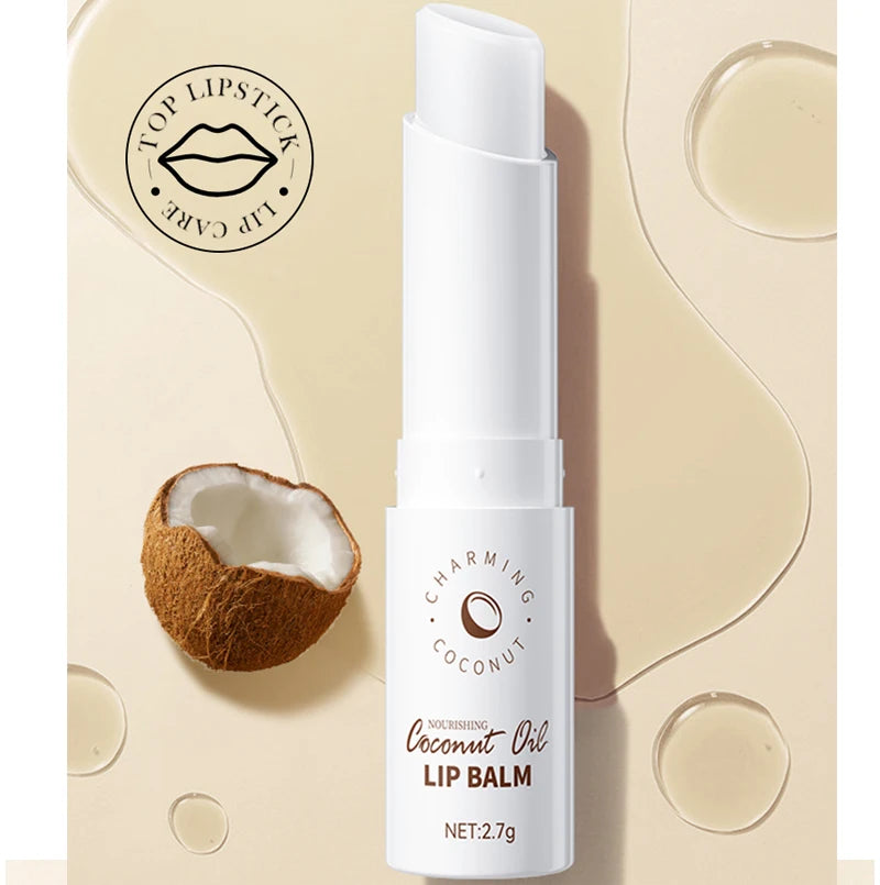SADOER Coconut Oil Moisturizing Lip Balm Long-Lasting Nourishing Lip Care, All-Day Hydrating, Soothing Relief Dry Cracked Lips