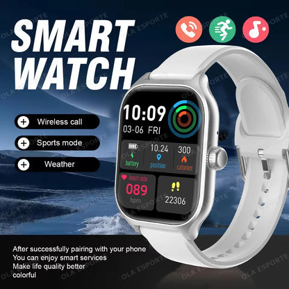 Smart Watch AMOLED Screen Bluetooth Call Smartwatch Weather Heart Rate Sleep Multiple Sports Modes Sport Watches For Android IOS
