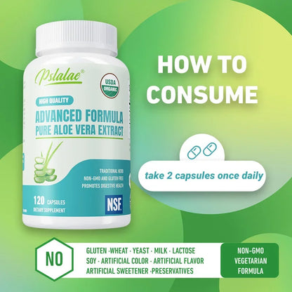 Aloe Vera Capsules - Support Gut Health & Digestive Comfort, Balance Stomach Acid Levels, Immune Support