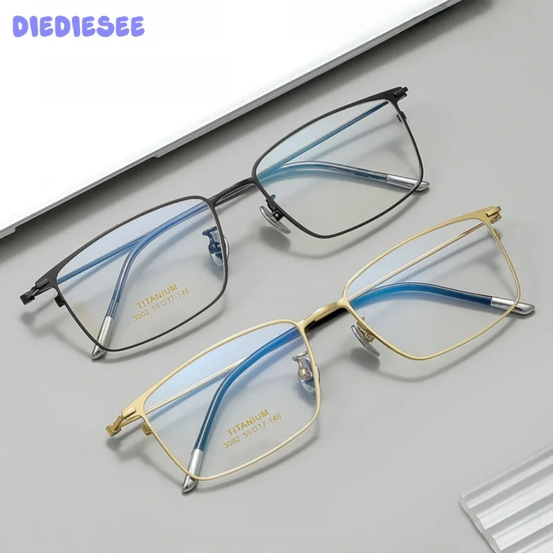 DIEDIESEE Advanced Business Men's Titanium Eyeframe High Elasticity Leg Optical Prescription Frame 34631