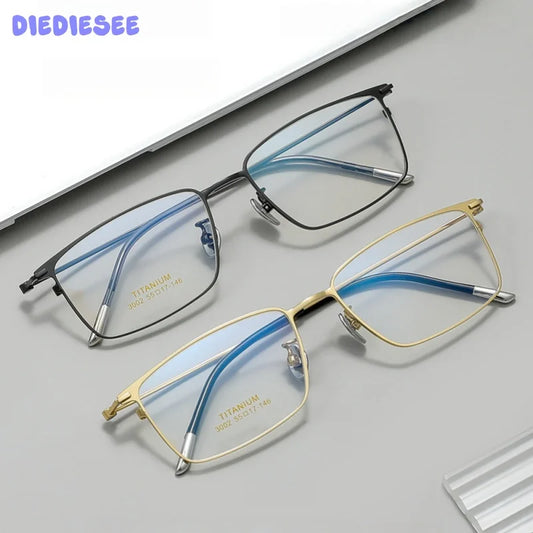 DIEDIESEE Advanced Business Men's Titanium Eyeframe High Elasticity Leg Optical Prescription Frame 34631