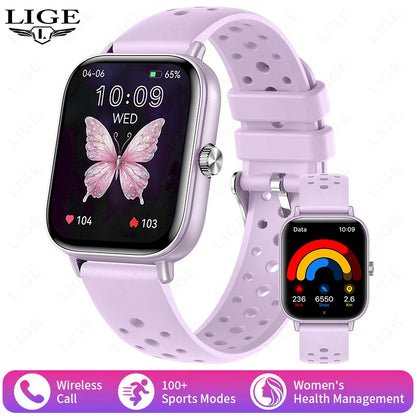 LIGE 2025 Smart Watch Women Bluetooth Call Sport Fitness Tracker Watch Health Monitor Fashion Ladies Men Smartwatch For Android
